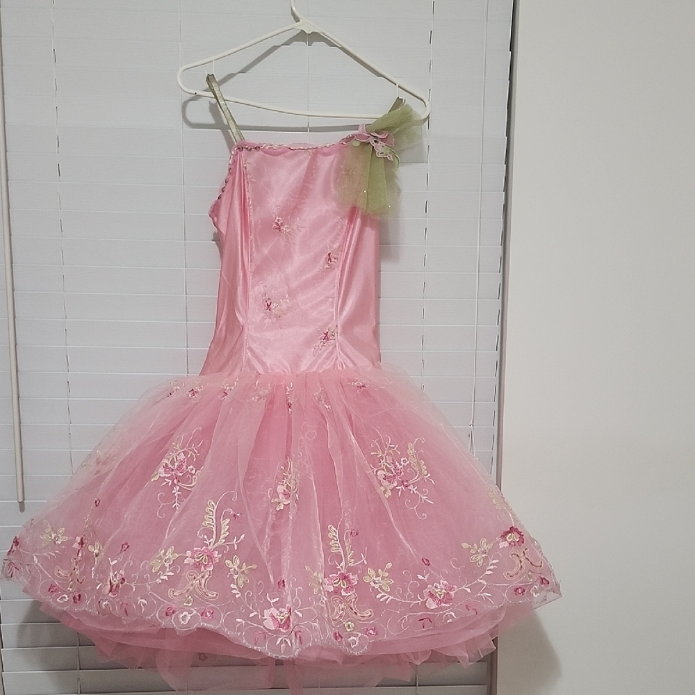 Pink Floral Kids Costume Dress